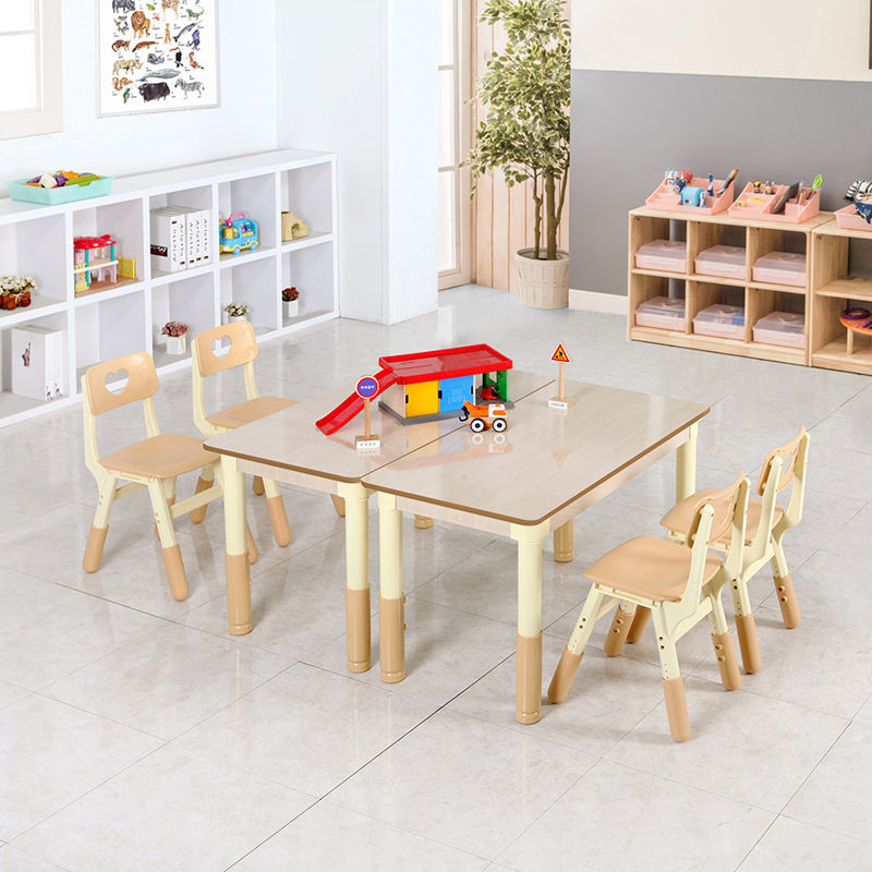 스위티 높이조절  4인용 유치원 책상의자세트 (책상2+의자4)